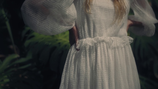 Video Reference: White, Dress, Clothing, Fashion, Gown, Haute couture, Bridal accessory, Formal wear, Fashion design