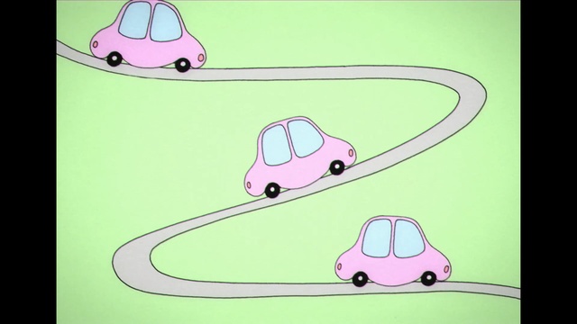 Video Reference: Motor vehicle, Mode of transport, Cartoon, Green, Pink, Vehicle door, Automotive design, Transport, Illustration, Vehicle