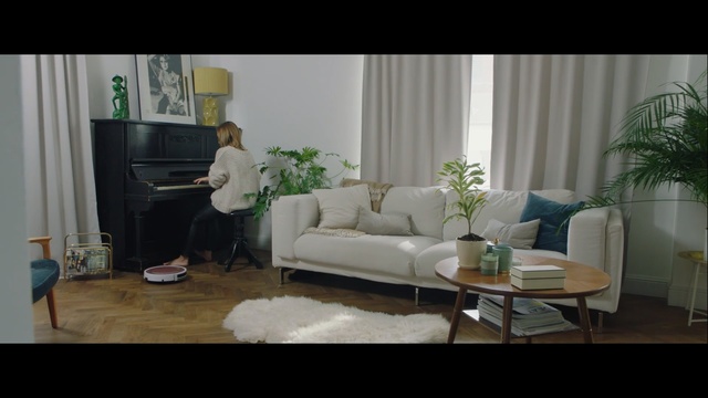 Video Reference: Living room, Furniture, Couch, Room, White, Interior design, Loveseat, Table, Sofa bed, Floor