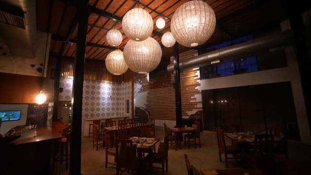 Video Reference: Restaurant, Lighting, Building, Interior design, Room, Architecture, Ceiling, Table, Furniture