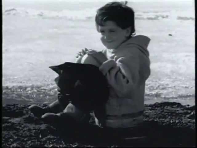 Video Reference: photograph, black and white, mammal, monochrome photography, vertebrate, mode of transport, emotion, photography, monochrome, water, Person