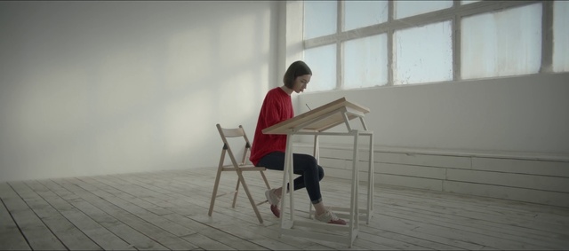 Video Reference: Sitting, Standing, Furniture, Flooring, Floor, Table, Art
