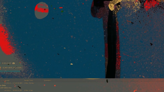 Video Reference: red, blue, sky, atmosphere, screenshot, biome, art, space, computer wallpaper, font, Person