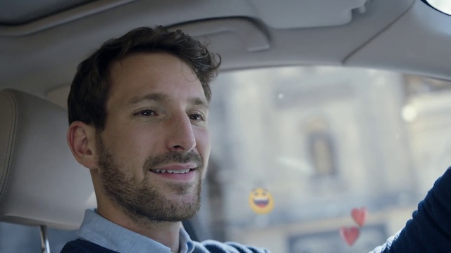 Video Reference: Chin, Facial hair, Beard, Jaw, Family car, Smile, Driving