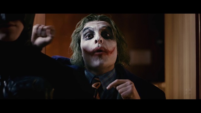 Video Reference: Joker, Supervillain, Head, Fictional character, Human, Mouth, Mime artist, Darkness, Fun, Movie