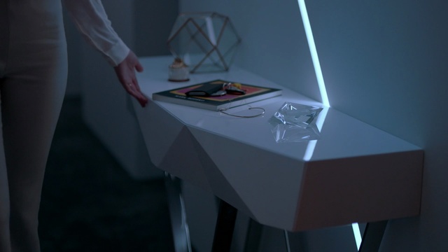 Video Reference: Table, Furniture, Design, Automotive design, Hand, Room, Space, Desk, Games, Person