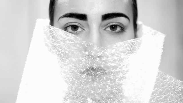 Video Reference: face, skin, eyebrow, black and white, beauty, nose, head, monochrome photography, eye, photography