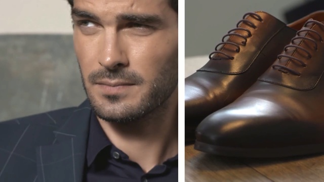 Video Reference: Footwear, Shoe, Brown, Oxford shoe, Dress shoe, Boot, Facial hair, Hiking boot, Steel-toe boot, Leather