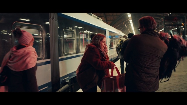 Video Reference: Transport, Passenger, Public transport, Red, Snapshot, Interaction, Standing, Mode of transport, Metro, Fun, Person