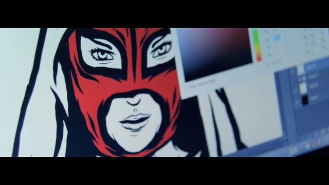 Video Reference: blue, cartoon, fictional character, graphic design, art, font, supervillain, fiction, graphics, modern art