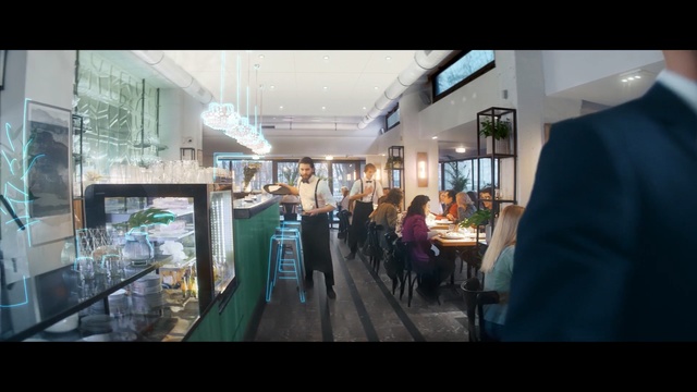Video Reference: Building, Snapshot, Restaurant, Interior design, Room, Architecture, Real estate, Shopping mall, Photography, Daylighting, Person