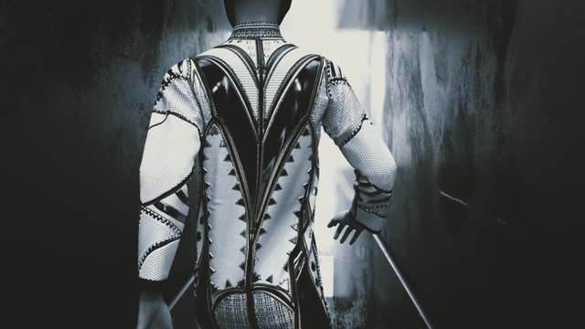 Video Reference: black and white, darkness, computer wallpaper, armour, Person