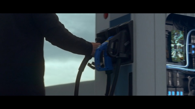 Video Reference: Blue, Glass, Snapshot, Window, Windshield, Electric blue, Automotive window part, Machine, Photography, Filling station