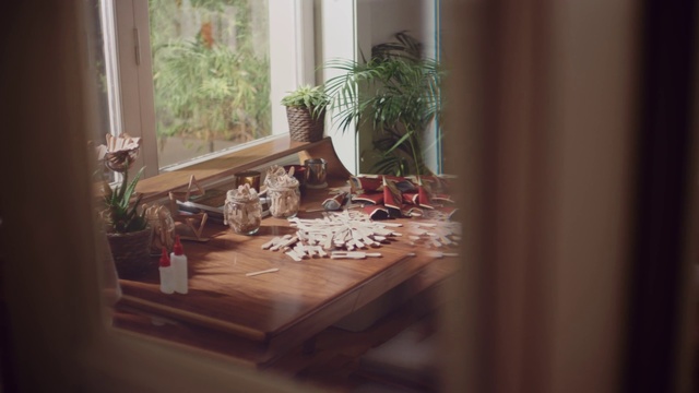 Video Reference: Room, Window, Interior design, Floor, Wood, Home, Curtain, Tree, Flooring, Furniture