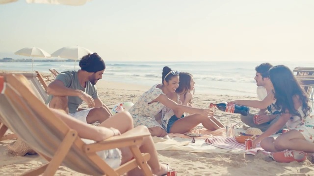 Video Reference: People on beach, Photograph, Vacation, Fun, Sun tanning, Beach, Summer, Leisure, Sitting, Sea