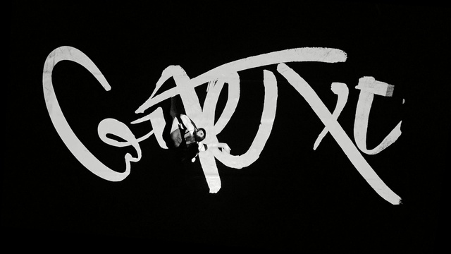 Video Reference: Font, Calligraphy, Text, Black-and-white, Art, Logo, Graphics, Graphic design, Monochrome, Artwork, Person