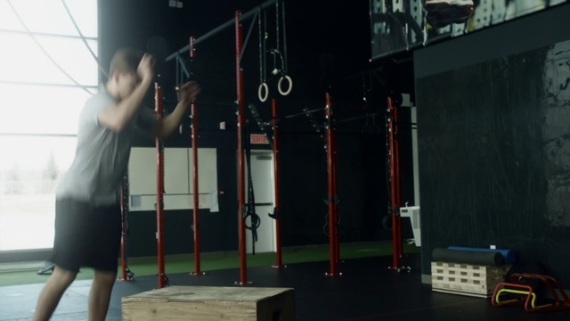 Video Reference: Physical fitness, Shoulder, Crossfit, Standing, Joint, Sports training, Room, Exercise equipment, Individual sports, Exercise