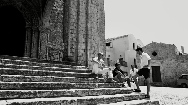 Video Reference: white, photograph, black, black and white, infrastructure, monochrome photography, photography, wall, monochrome, temple, Person