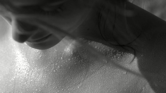 Video Reference: white, black, photograph, black and white, face, monochrome photography, nose, photography, close up, hand