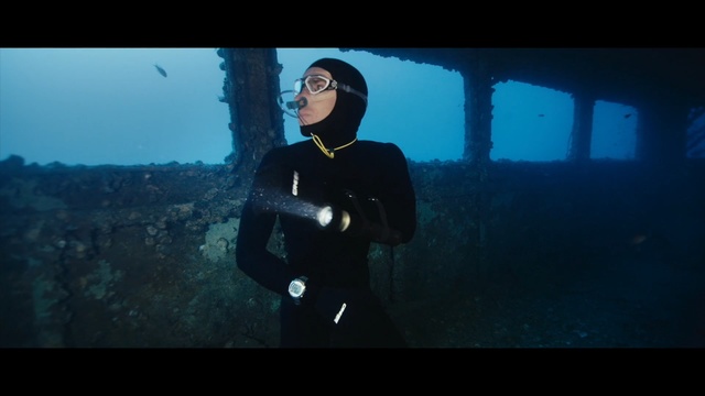 Video Reference: underwater diving, underwater, divemaster, screenshot, scuba diving, water, freediving, atmosphere, sky, aquanaut, Person