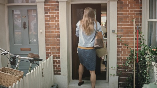 Video Reference: Clothing, Waist, Blond, Standing, Door, Denim, Leg, Jeans, Footwear, Window