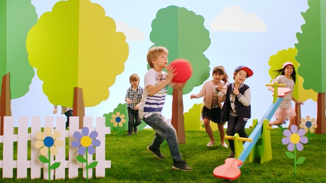 Video Reference: People in nature, Cartoon, Illustration, Fun, Playing with kids, Grass, Sharing, Art, Leisure, Games, Person