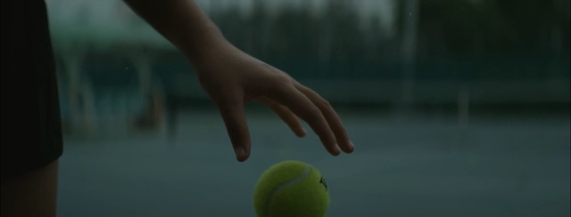 Video Reference: green, yellow, water, hand, finger, atmosphere, ball, close up, tennis ball, foot