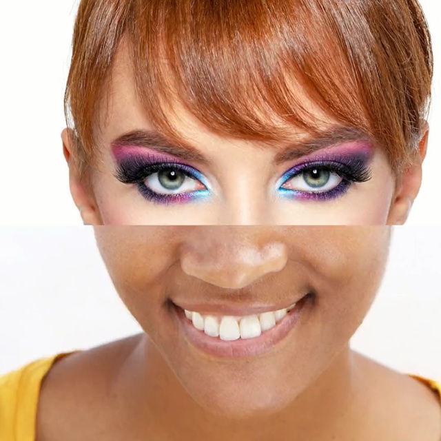 Video Reference: Face, Hair, Eyebrow, Hairstyle, Violet, Skin, Eye, Forehead, Eyelash, Chin