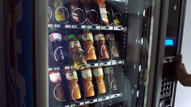 Video Reference: Vending machine, Product, Refrigerator, Machine, Drink, Bottle, Beer, Junk food, Fast food, Convenience food