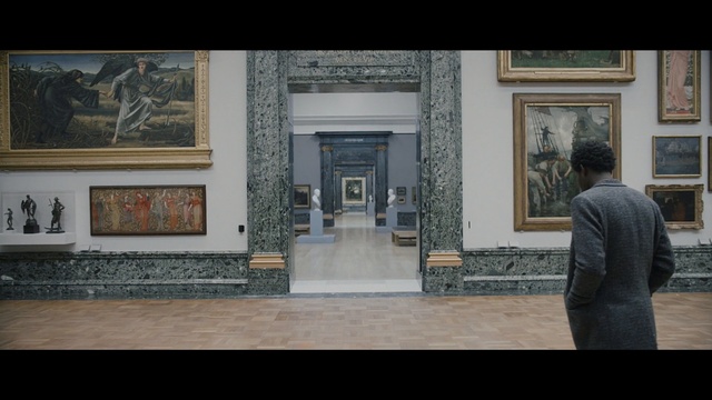 Video Reference: tourist attraction, museum, art gallery, art, floor, flooring, exhibition, window, house, building