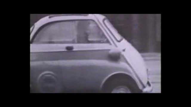 Video Reference: Land vehicle, Vehicle, Car, City car, Classic car, Snapshot, Monochrome photography, Photography, Black-and-white, Bmw 600