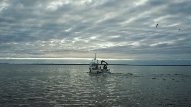 Video Reference: Sky, Water, Sea, Horizon, Ocean, Calm, Cloud, Boat, Waterway, Vehicle