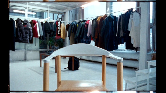 Video Reference: Clothing, Room, Boutique, Clothes hanger, Iron, Closet, Furniture, Textile, Dry cleaning, Building