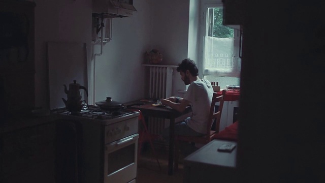 Video Reference: Room, Darkness, Furniture, Desk, House, Photography, Building, Screenshot, Office equipment