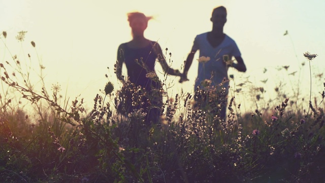 Video Reference: People in nature, Atmospheric phenomenon, Backlighting, Sky, Grass, Water, Morning, Grass, Sunlight, Fun, Person
