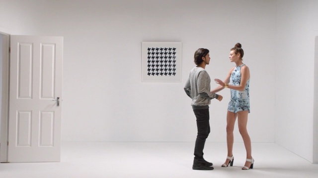 Video Reference: White, Standing, Fashion, Shoulder, Dress, Fashion design, Design, Photography, Room, Style, Person