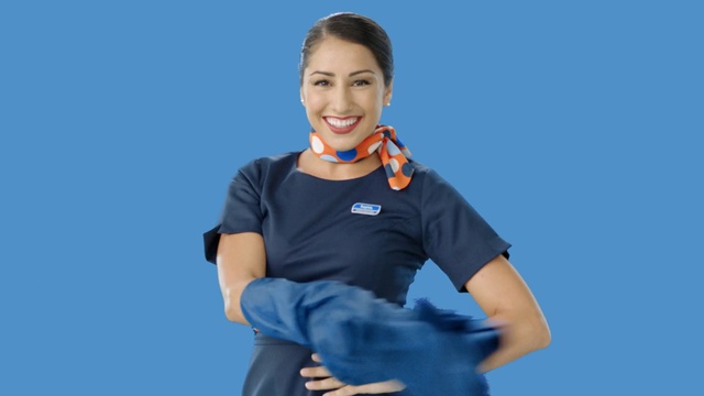 Video Reference: Blue, Arm, Electric blue, Shoulder, Joint, Elbow, Neck, Finger, Sleeve, Gesture