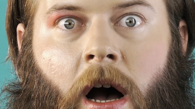 Video Reference: Face, Facial hair, Hair, Nose, Beard, Eyebrow, Skin, Close-up, Facial expression, Chin, Person