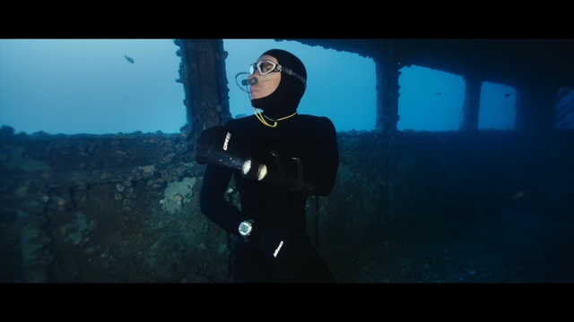 Video Reference: underwater diving, divemaster, underwater, scuba diving, screenshot, atmosphere, aquanaut, sky, freediving, water, Person