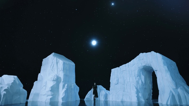 Video Reference: Ice, Iceberg, Light, Natural environment, Ice hotel, Sky, Sea ice, Arctic, Freezing, Astronomical object