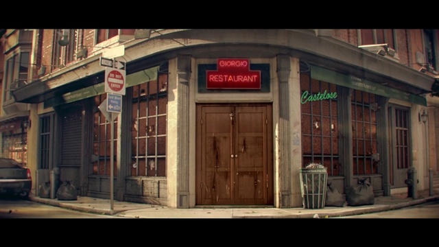 Video Reference: Building, Urban area, Facade, Architecture, Neighbourhood, Street, Door, House, Window, City, Person