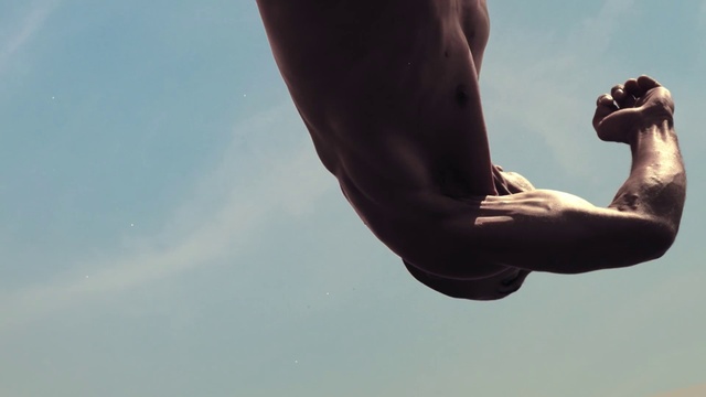 Video Reference: Sky, Arm, Hand, Human leg, Cloud, Leg, Footwear, Human, Elbow, Joint