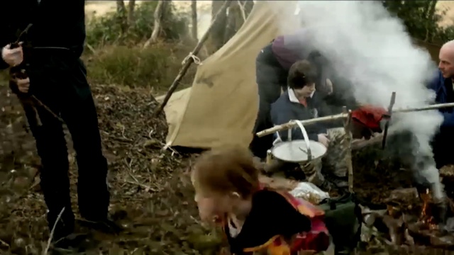 Video Reference: girl, people, children, boy, forest, bonfire, tent 