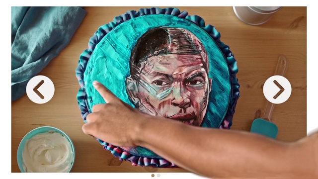 Video Reference: Face, Head, Skin, Turquoise, Human, Hand, Font, Headgear, Turquoise, Drawing