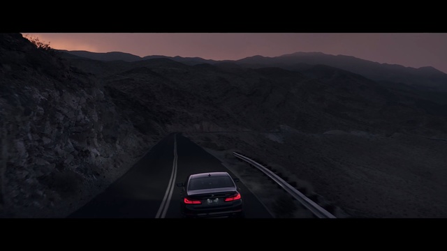 Video Reference: black, car, road, sky, mode of transport, infrastructure, screenshot, photography, atmosphere, mountain