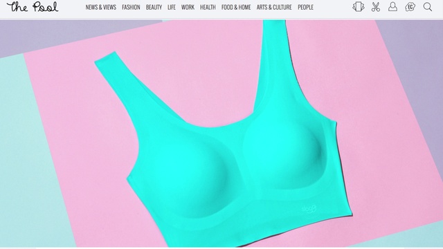 Video Reference: Pink, Text, Brassiere, Undergarment, Line, Sports bra, Pattern