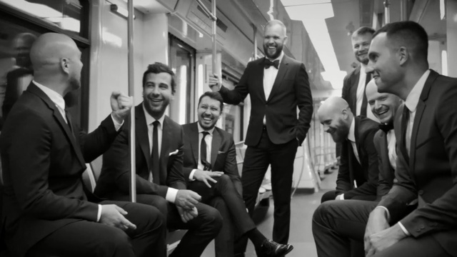 Video Reference: photograph, man, suit, gentleman, event, male, groom, photography, black and white, wedding, Person