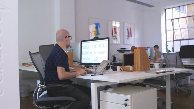 Video Reference: office, furniture, desk, electronic device, technology, job, computer, communication