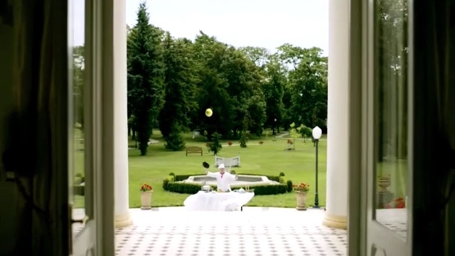 Video Reference: green, property, home, estate, window, grass, house, tree, backyard, real estate, Person