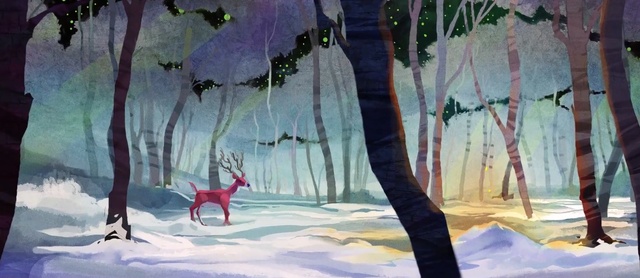 Video Reference: painting, winter, art, tree, watercolor paint, snow, paint, visual arts, ice, acrylic paint, Person